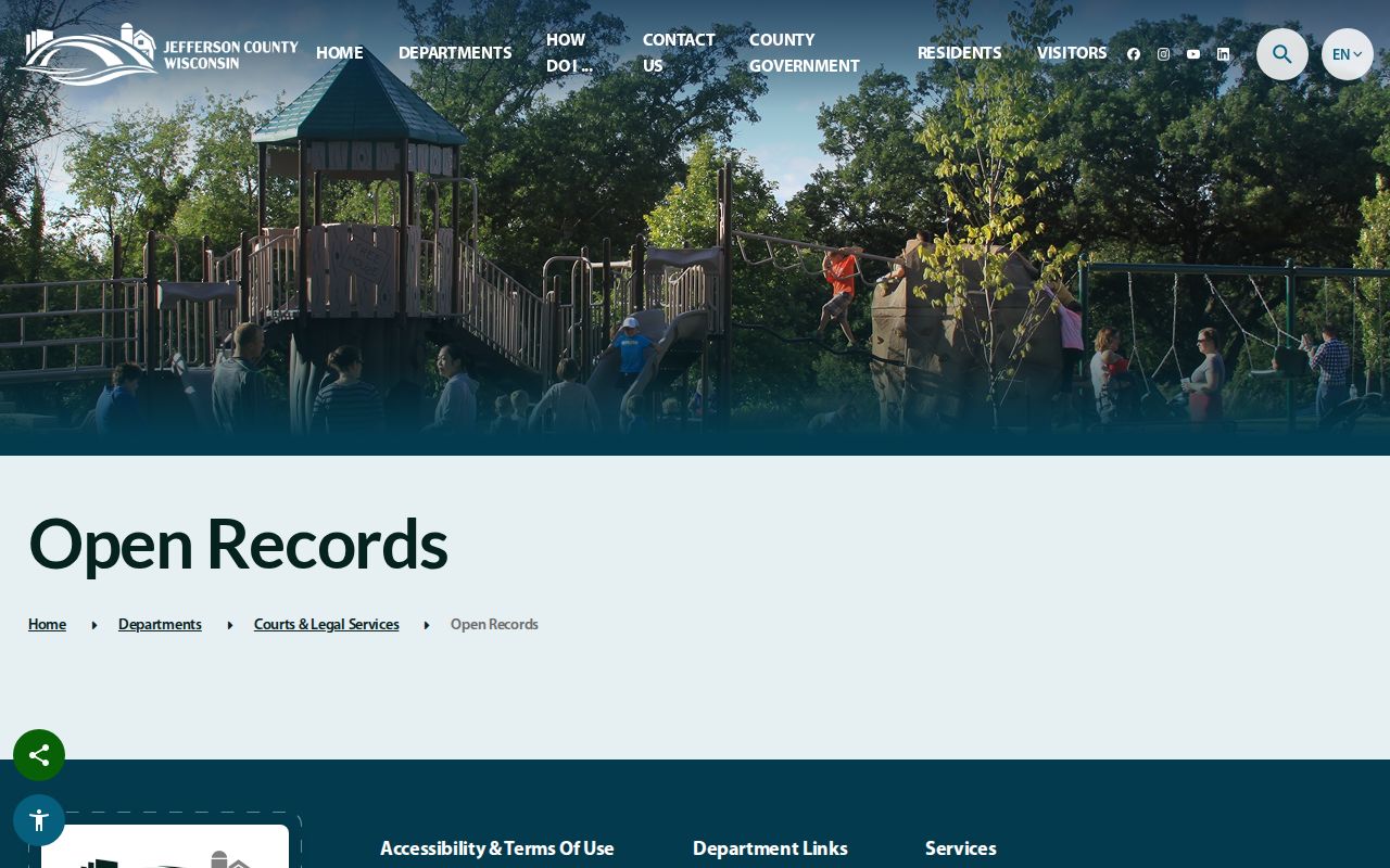 Jefferson County booking-record open-records request page