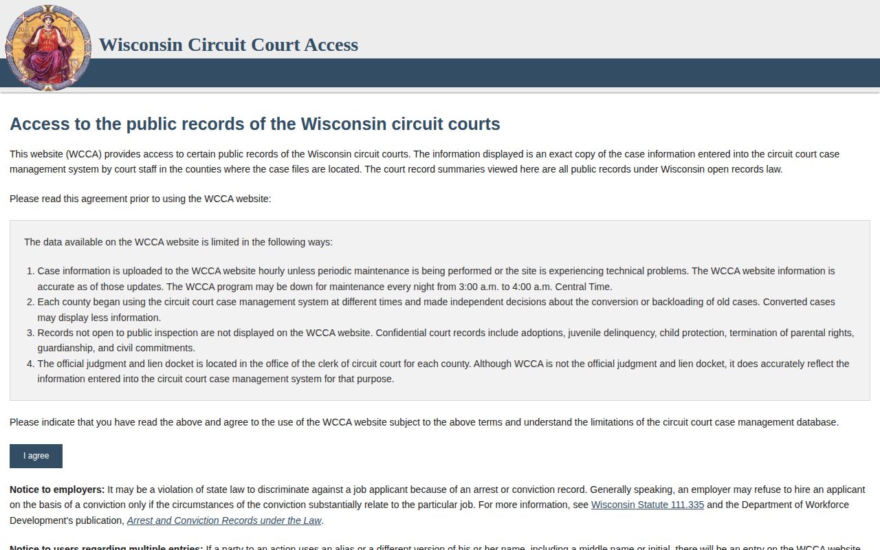 Jefferson County warrant court record search through WCCA